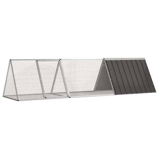 Vidaxl Jaula Para Conejos Antracita 302,5x80,5x71 Cm Acero Galvanizado_0