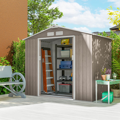 Outsunny Caseta De Jardín Exterior 2,42 M² 213x130x185 Cm Con Puerta Corredera_3