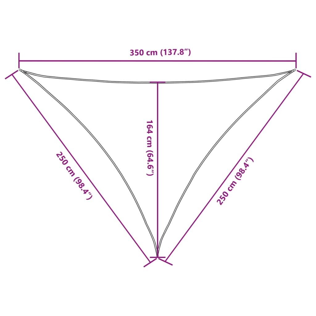 Vidaxl Toldo De Vela Triangular Tela Oxford Beige 2,5x2,5x3,5 M_2