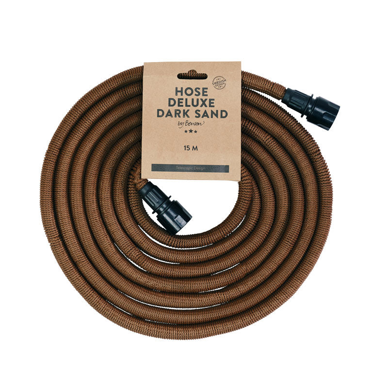 Manguera De Riego Deluxe - Dark Sand, 15 M, Tejido, Látex, Se Expande Con El Agua._0