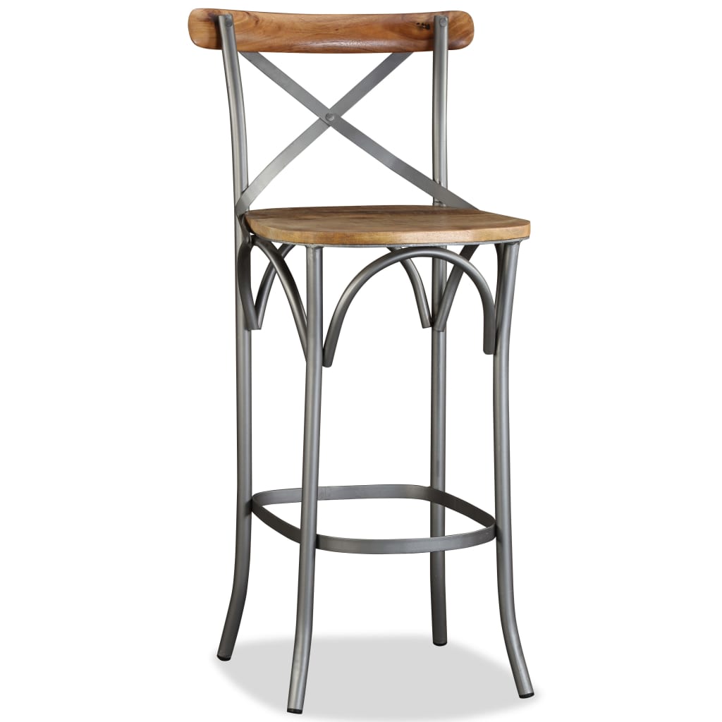 Taburete De Cocina De Madera Maciza De Mango_4
