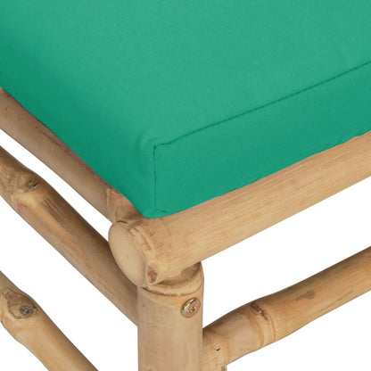 Vidaxl Sofá Esquinero De Jardín Bambú Con Cojines Verde_5