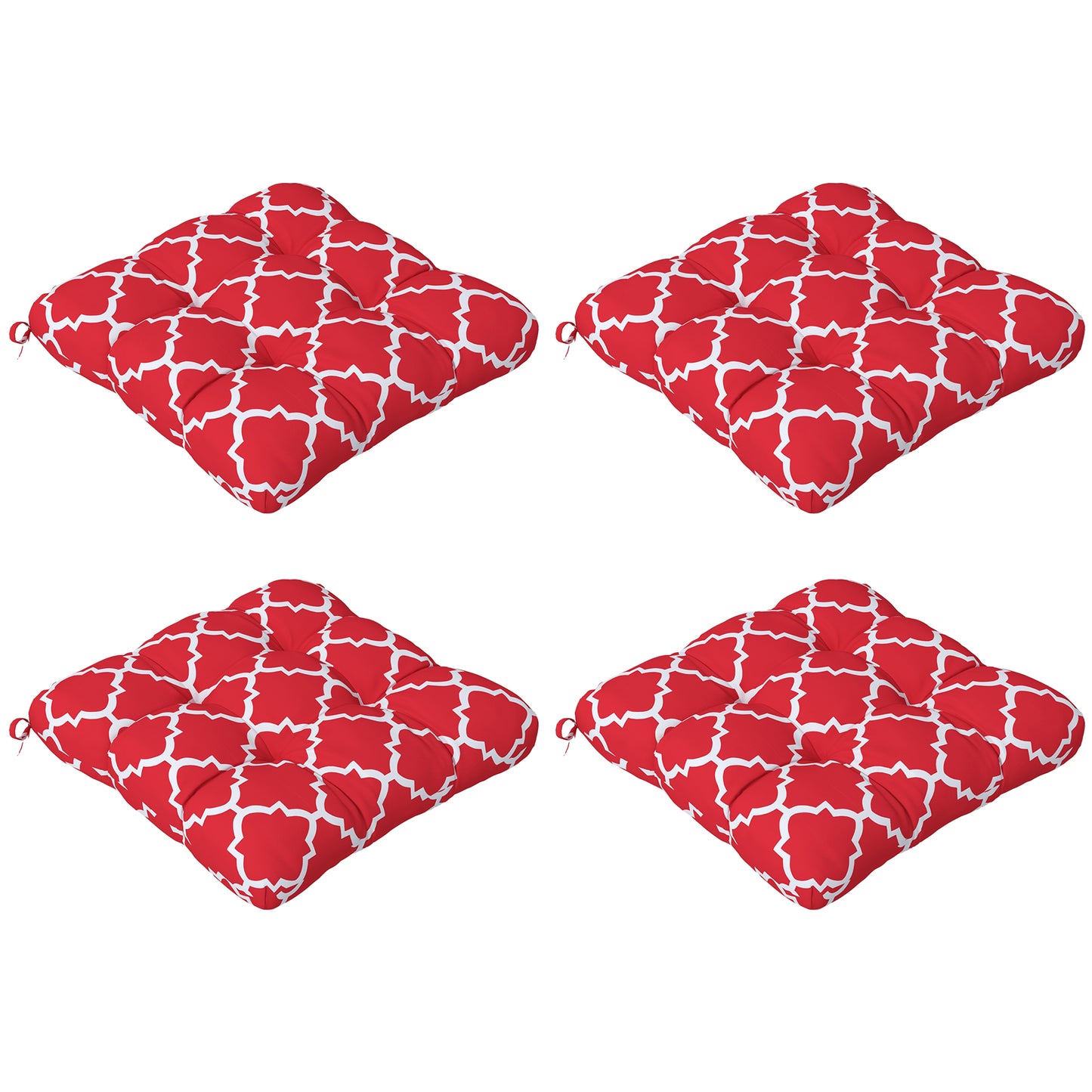 Outsunny Conjunto De Cojines Para Sillas De Comedor 48x48x7 Cm Rojo_0