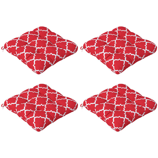 Outsunny Conjunto De Cojines Para Sillas De Comedor 48x48x7 Cm Rojo_0