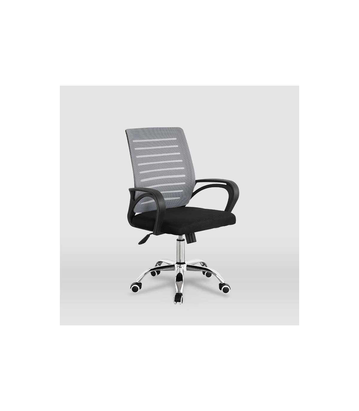 Silla Despacho Giratoria Emma Tapizada En Tejido Transpirable Gris, 92/102cm(alto) 61cm(an_4
