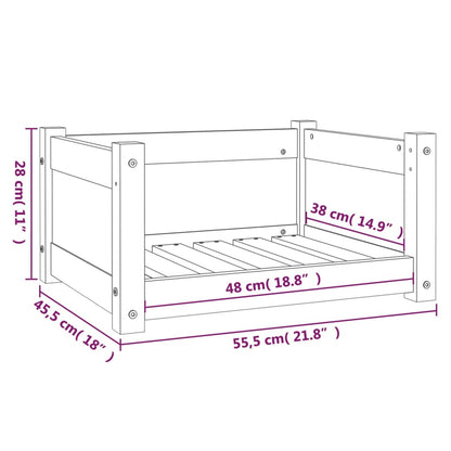 Cama Para Perros Madera Maciza De Pino Gris 55,5x45,5x28 Cm / Vetonek_5