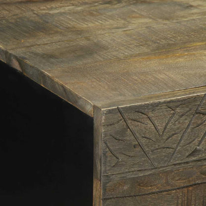 Mesa De Centro Madera Maciza De Mango Gris Claro 100x54x40 Cm_4