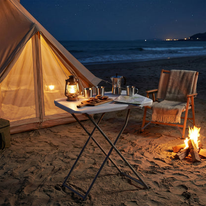 Outsunny Mesa Plegable Camping Portátil Con Altura Ajustable 75x50x73,5cm Blanco_3