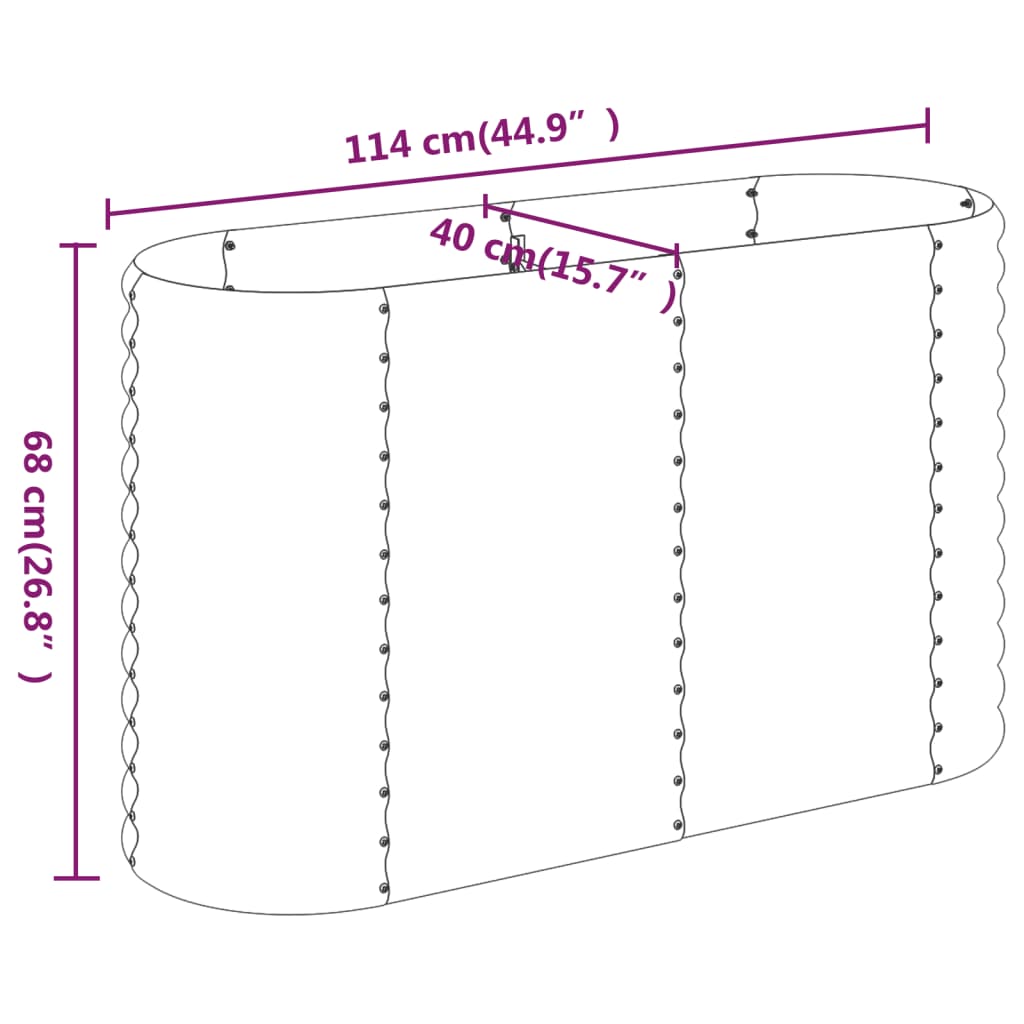 Jardinera Arriate Acero Galvanizado Plata 114x40x68 Cm_5
