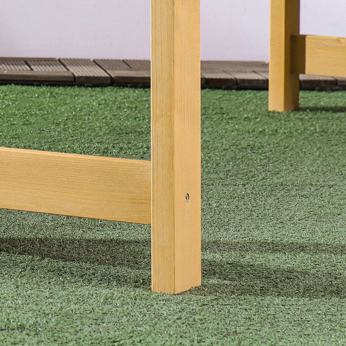 Outsunny Banco De Jardín De 2 Plazas De Madera Con Respaldo 143x51x85 Cm Natural_4