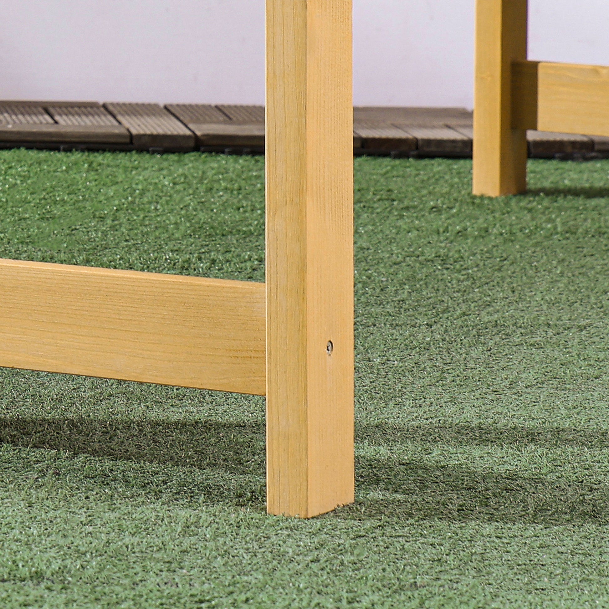 Outsunny Banco De Jardín De 2 Plazas De Madera Con Respaldo 143x51x85 Cm Natural_4