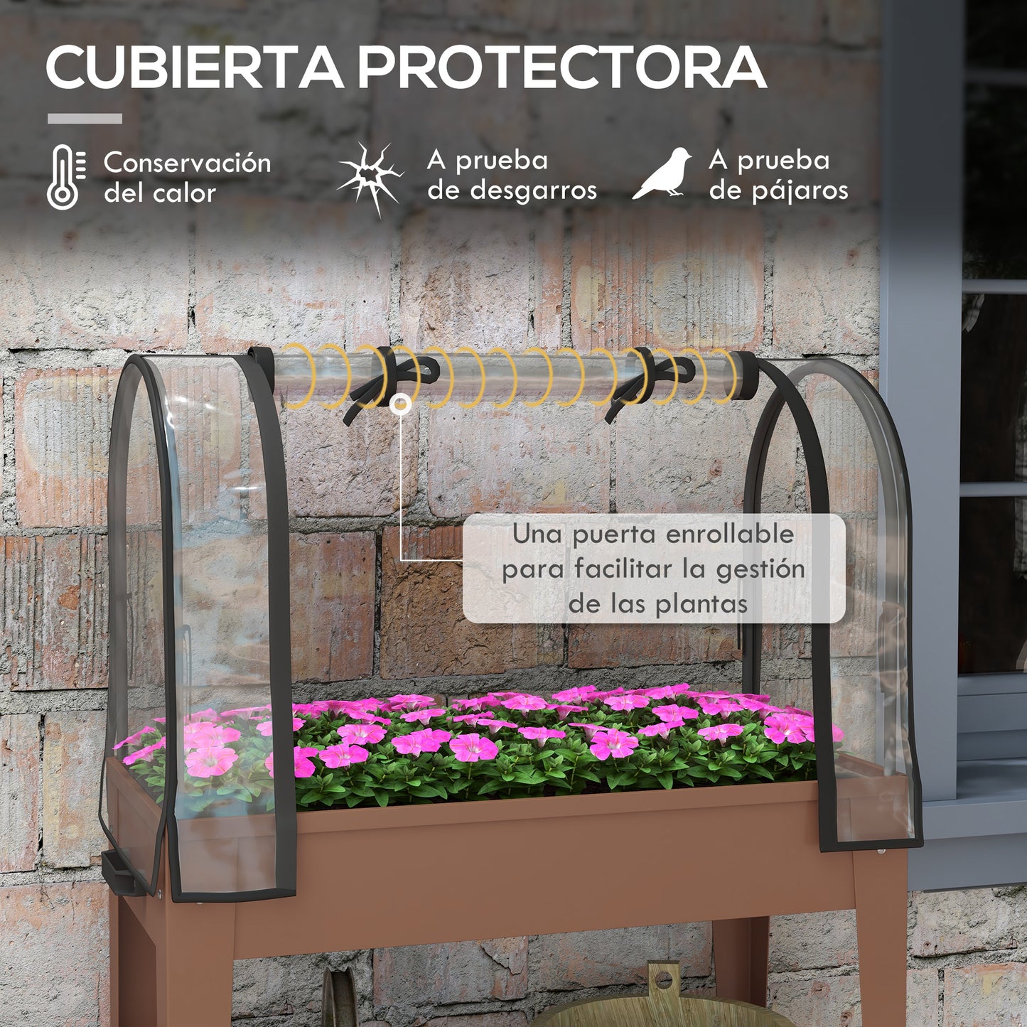 Outsunny Huerto Urbano Elevado Con Ruedas_3