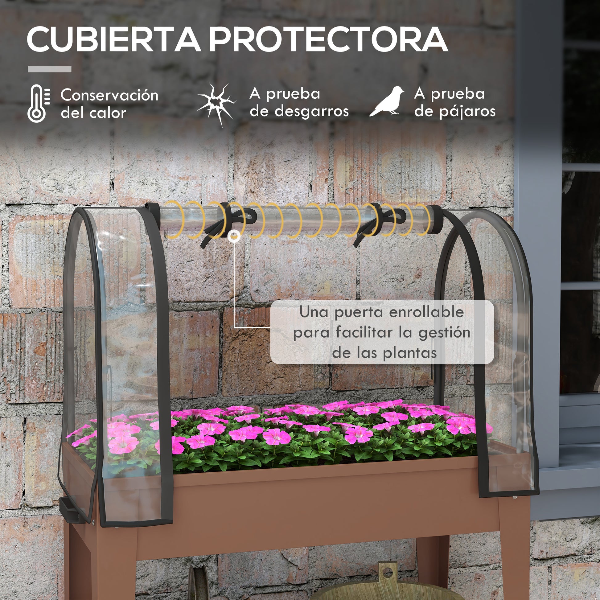 Outsunny Huerto Urbano Elevado Con Ruedas_3