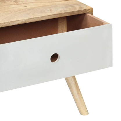 Mesa De Centro De Madera Maciza De Mango 90x50x40 Cm_3