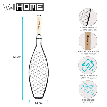 Well Home - Parrilla Grill Pescado Mango Madera 14x58cm