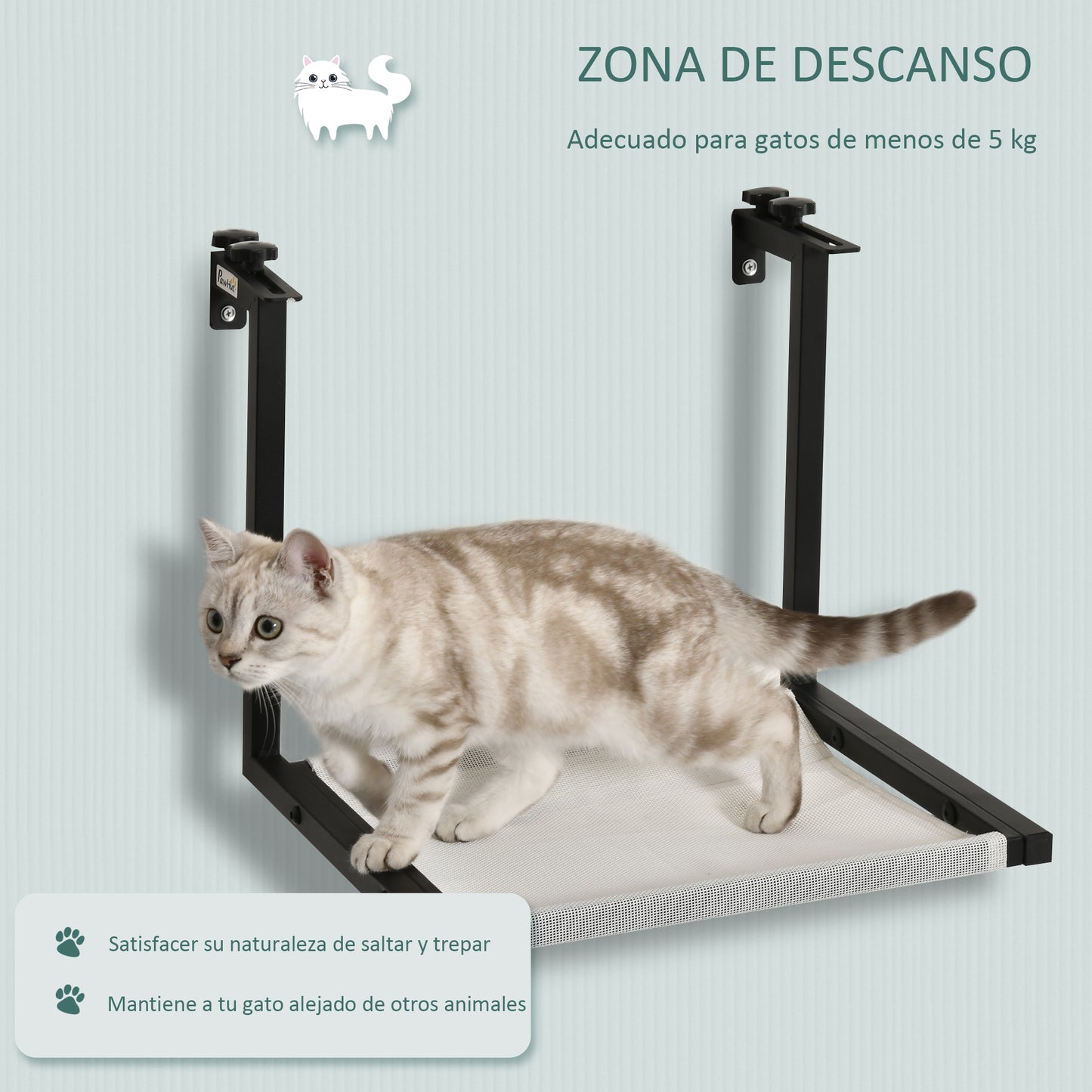 Pawhut Hamaca Gatos Para Radiador Con Gancho Ajustable Para Protector Chimenea_5