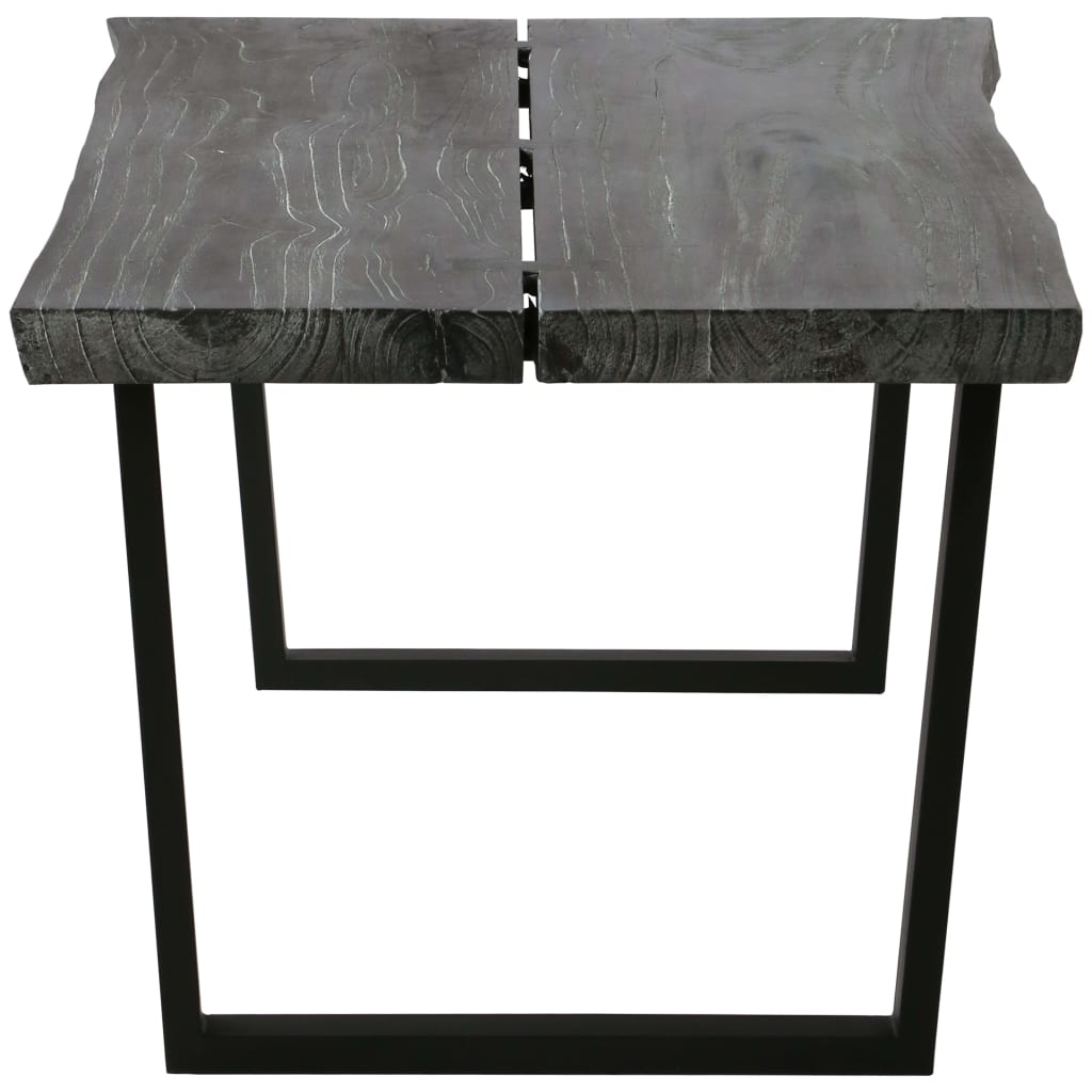 Mesa De Centro De Madera Maciza De Mindi Gris 102x56x41 Cm_1