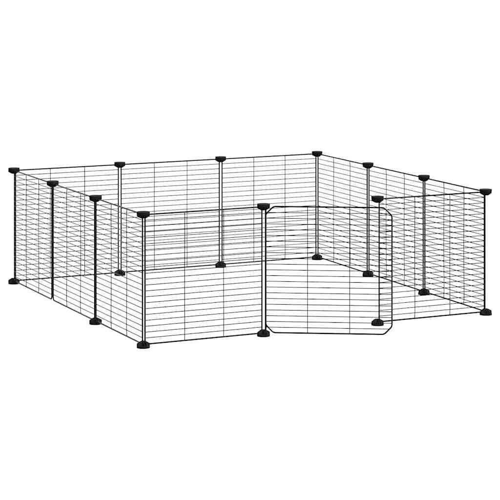 Vidaxl Jaula Para Mascotas De 12 Paneles Con Puerta De Acero, Color Negro, 35 X 35 Cm_3