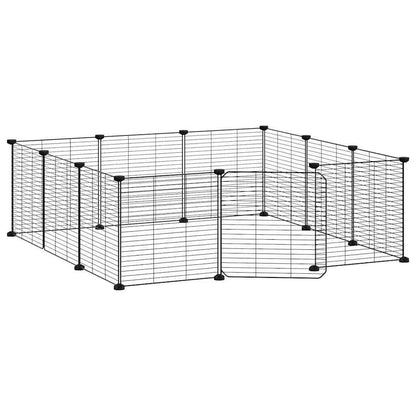 Vidaxl Jaula Para Mascotas De 12 Paneles Con Puerta De Acero, Color Negro, 35 X 35 Cm_3