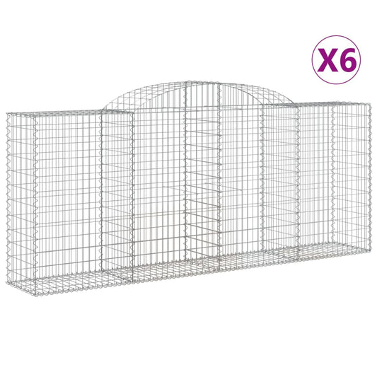 Cestas De Gaviones 6 Uds Forma De Arco Hierro 300x50x120/140 Cm_0