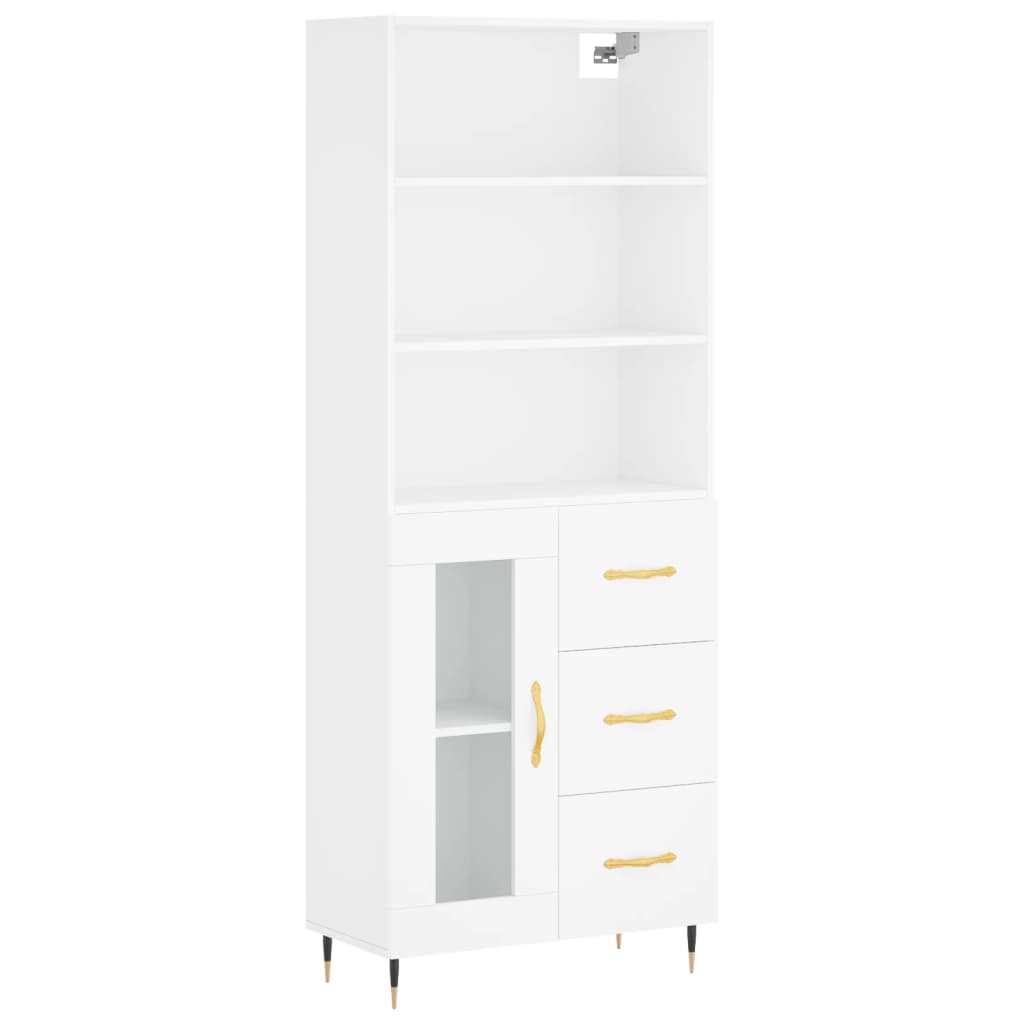 Aparador Alto Madera Contrachapada Blanco 69,5x34x180 Cm_1