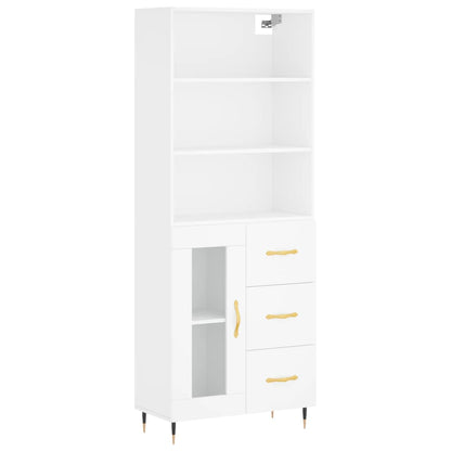 Aparador Alto Madera Contrachapada Blanco 69,5x34x180 Cm_1