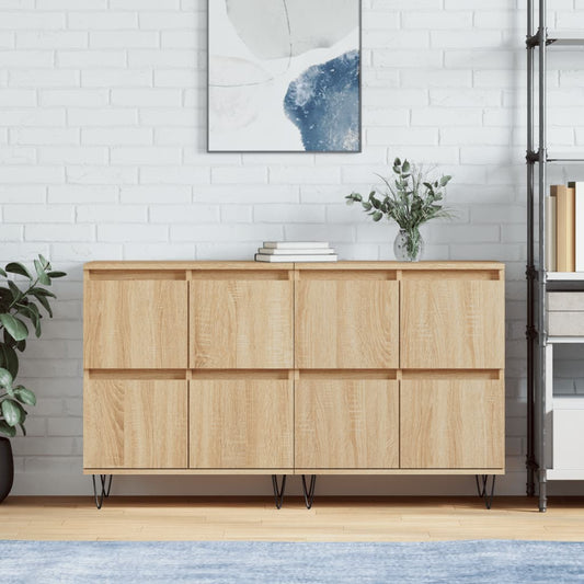 Aparadores 2 Uds Madera Contrachapada Color Roble Sonoma_0