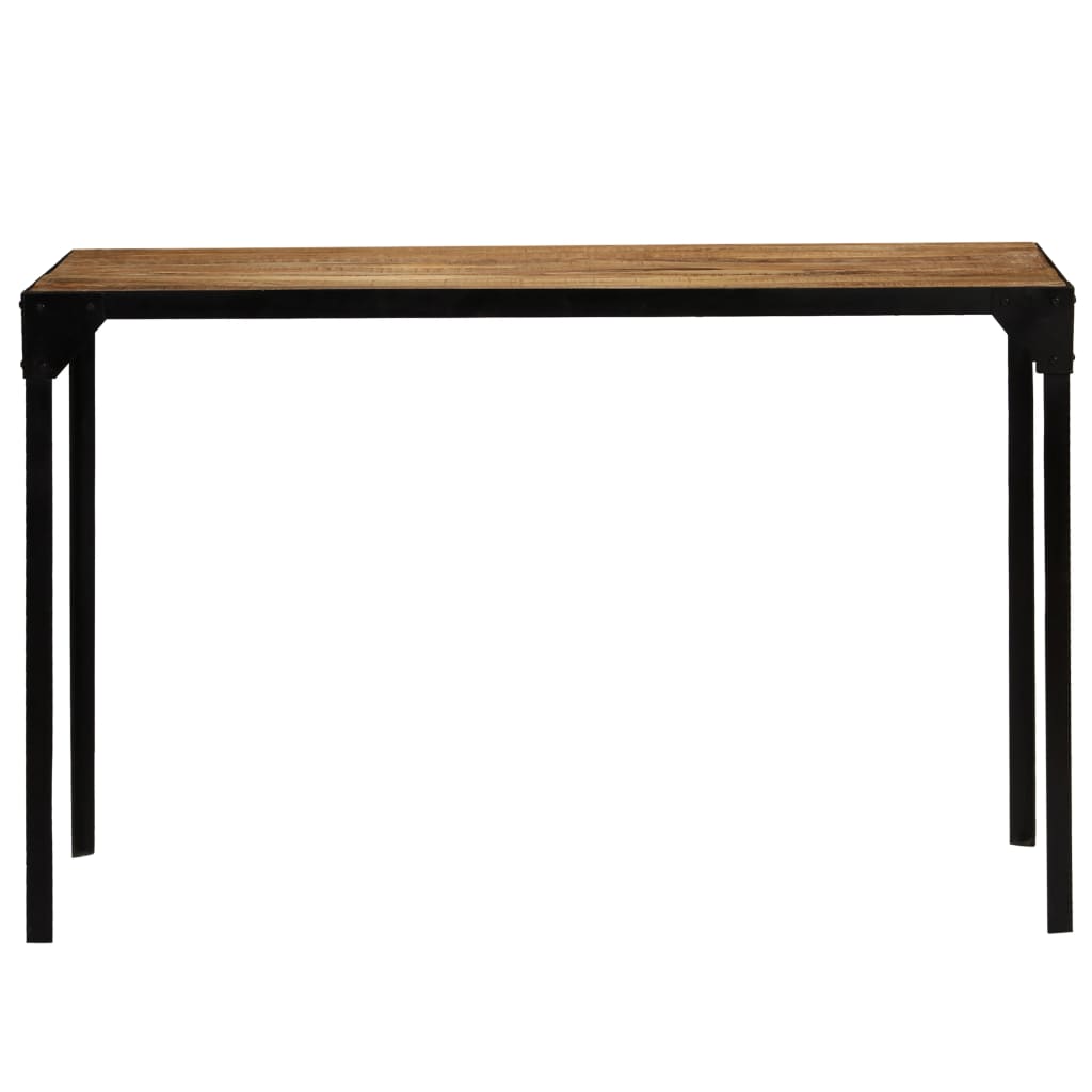 Mesa De Comedor Madera Maciza De Mango Rugosa Y Acero 120 Cm_1
