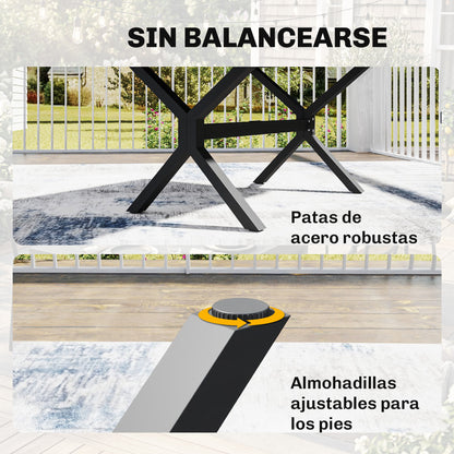 Outsunny Mesa De Jardín Exterior Extensible 154/214x85 Cm De Aluminio Acero Gris_5