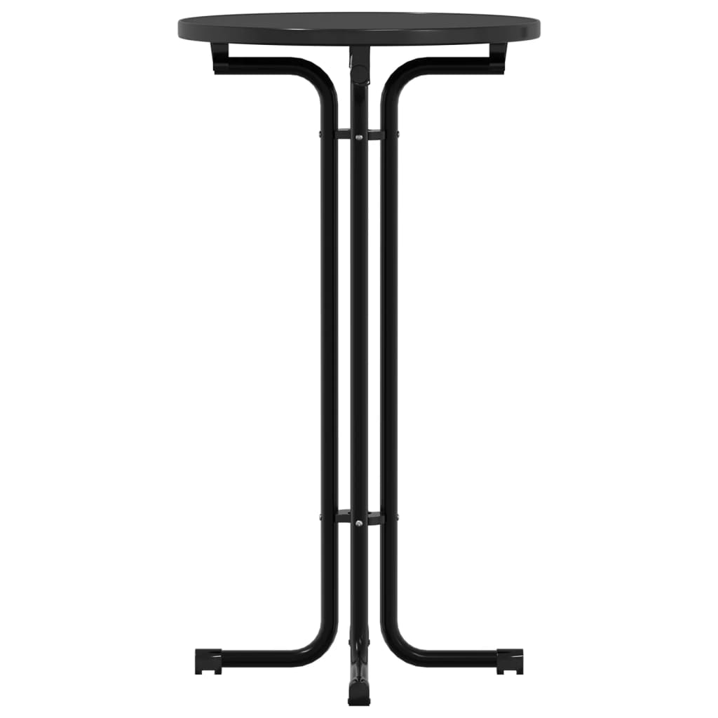 Mesa Alta De Comedor Madera Ingeniería Y Acero Negro Ø60x110 Cm_3