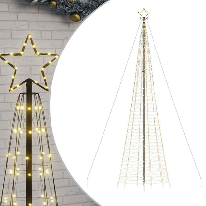 Vidaxl Árbol De Navidad Led Con Estacas 1534 Leds Blanco Cálido 500 Cm_0