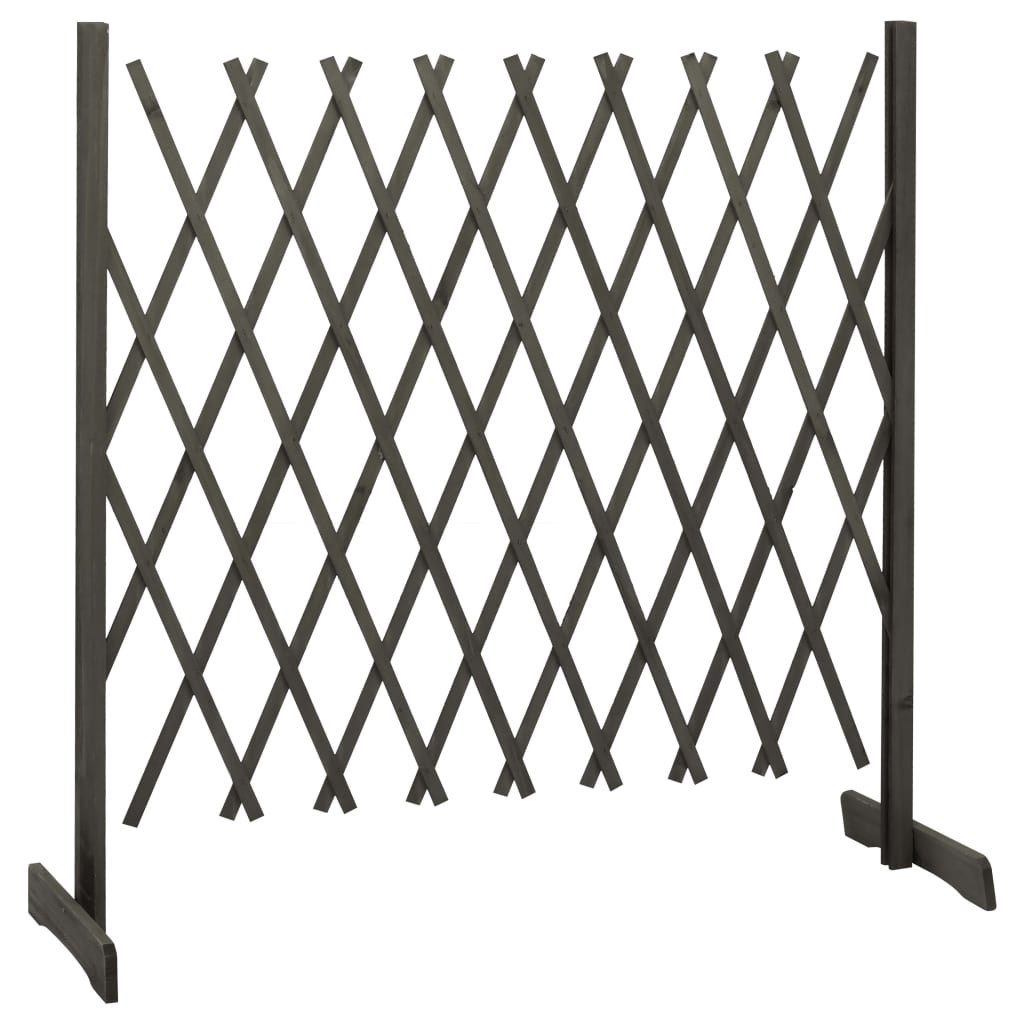 Valla De Jardín Enrejada Madera Maciza De Abeto Gris 180x100 Cm / Vetonek_3