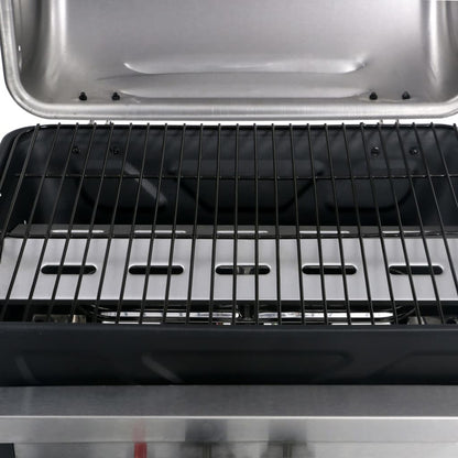 Vidaxl Barbacoa Portátil De Gas Con Mesita 3 Estantes Negro Y Plateado_5