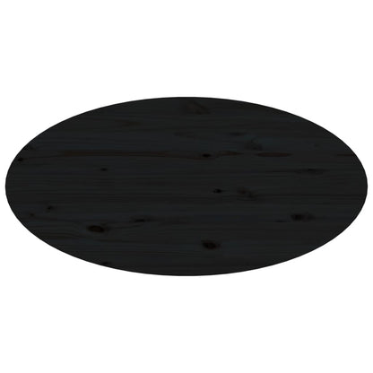 Mesa De Centro De Madera Maciza De Pino Negro 80x40x35 Cm_4