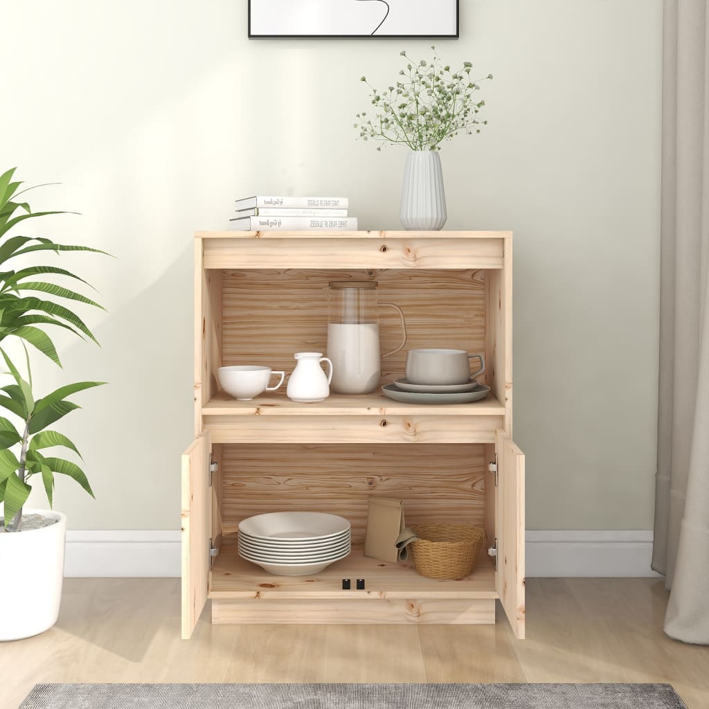 Aparador De Madera Maciza De Pino 60x34x75 Cm / Vetonek_4