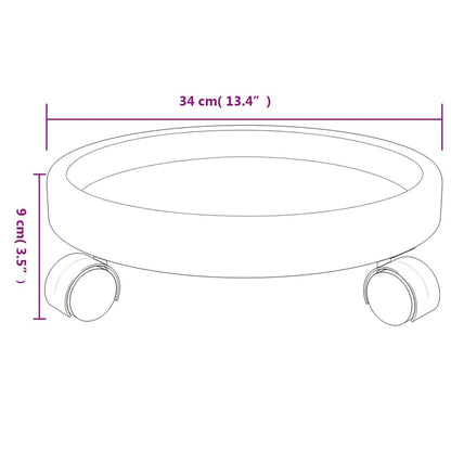 Vidaxl Soporte Para Plantas Con Ruedas 2 Uds Gris Diámetro 34 Cm 35 Kg_2