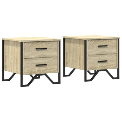 Mesitas Noche 2 Uds Madera Ingeniería Roble Sonoma 40x41x40 Cm_0
