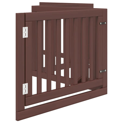 Vidaxl Puerta Para Perros Plegable 4 Paneles Madera Álamo Marrón 320cm_4
