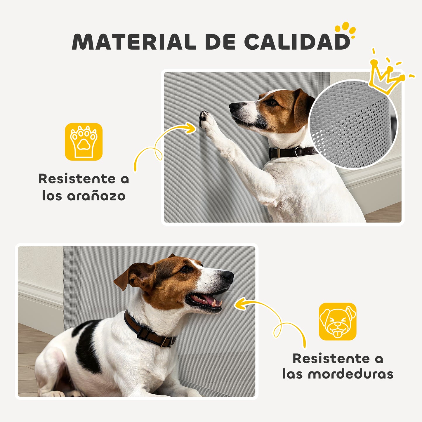 Pawhut Barrera Para Perros Retráctil 0-140 Cm Con Interruptor De Cierre Gris_4