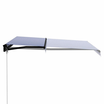 Toldo Manual Retráctil Azul Y Blanco 350x250 Cm_0