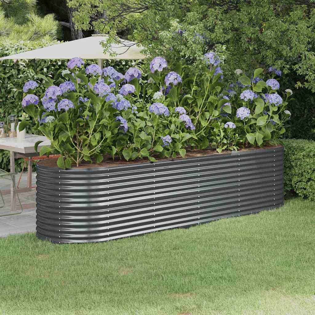 Jardinera Arriate Acero Galvanizado Antracita 296x80x68 Cm_1