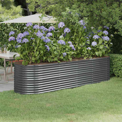 Jardinera Arriate Acero Galvanizado Antracita 296x80x68 Cm_1
