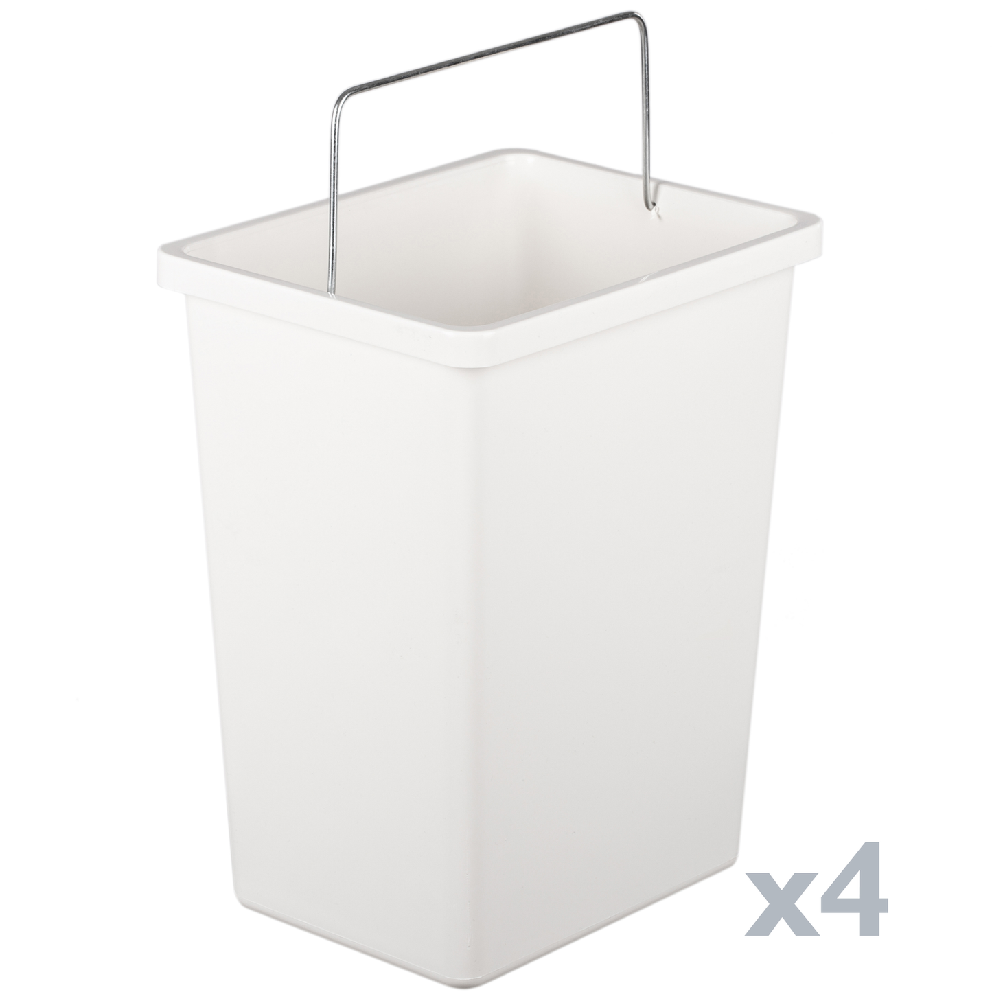 Cubo De Basura Metálico Con 4 Compartimentos Gris Claro Para Reciclaje_4