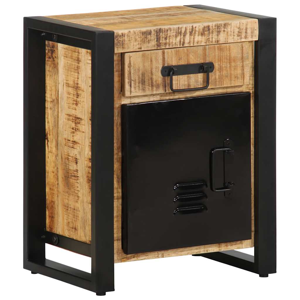 Mesita De Noche Madera Maciza De Mango 40x30x50 Cm_2