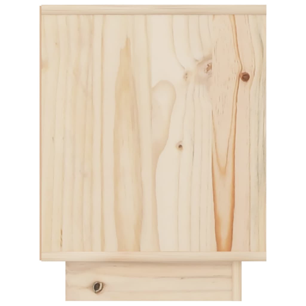 Mesita De Noche De Madera Maciza De Pino 40x30x40 Cm_3