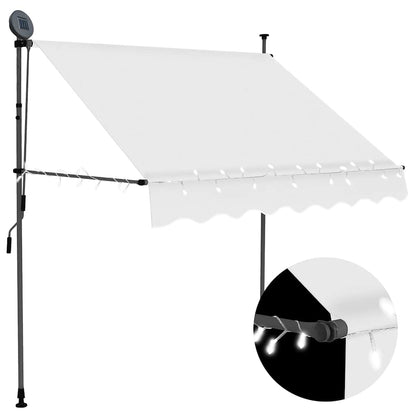 Toldo Manual Retráctil Con Led Crema 100 Cm_1