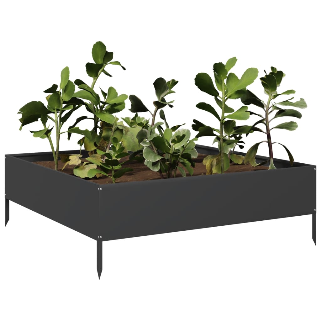 Arriate De Acero Negro 100x100x26 Cm_2