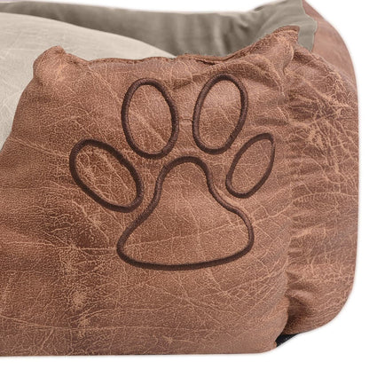 Vidaxl Cama Para Perro Con Cojín Pu Cuero Artificial Talla L Beige_2