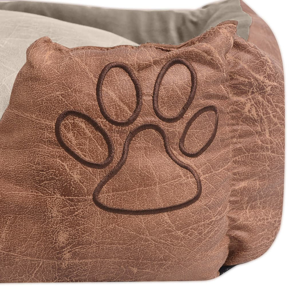 Vidaxl Cama Para Perro Con Cojín Pu Cuero Artificial Talla Xl Beige_2