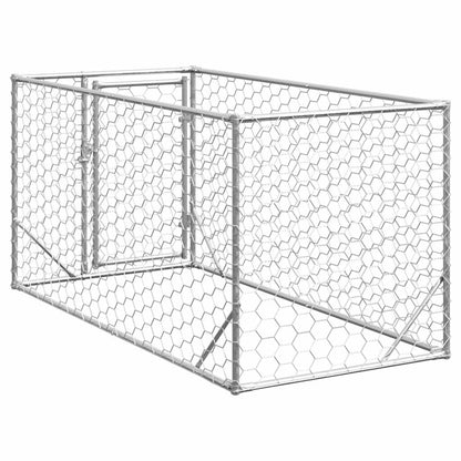 Caseta Para Perros De Exterior Con Puerta 2x1x1 M De Acero Galvanizado_4